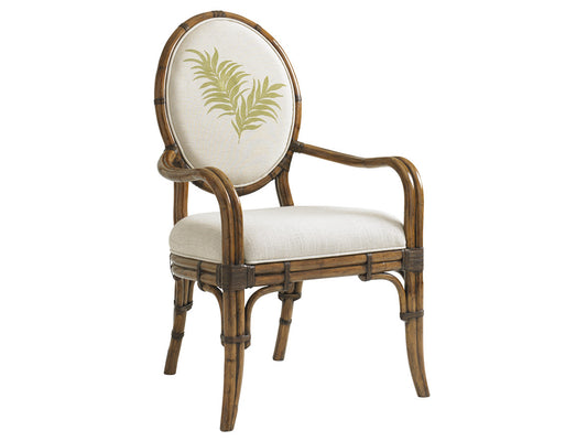 Gulfstream Oval Back Arm Chair- Woven Palm Frond