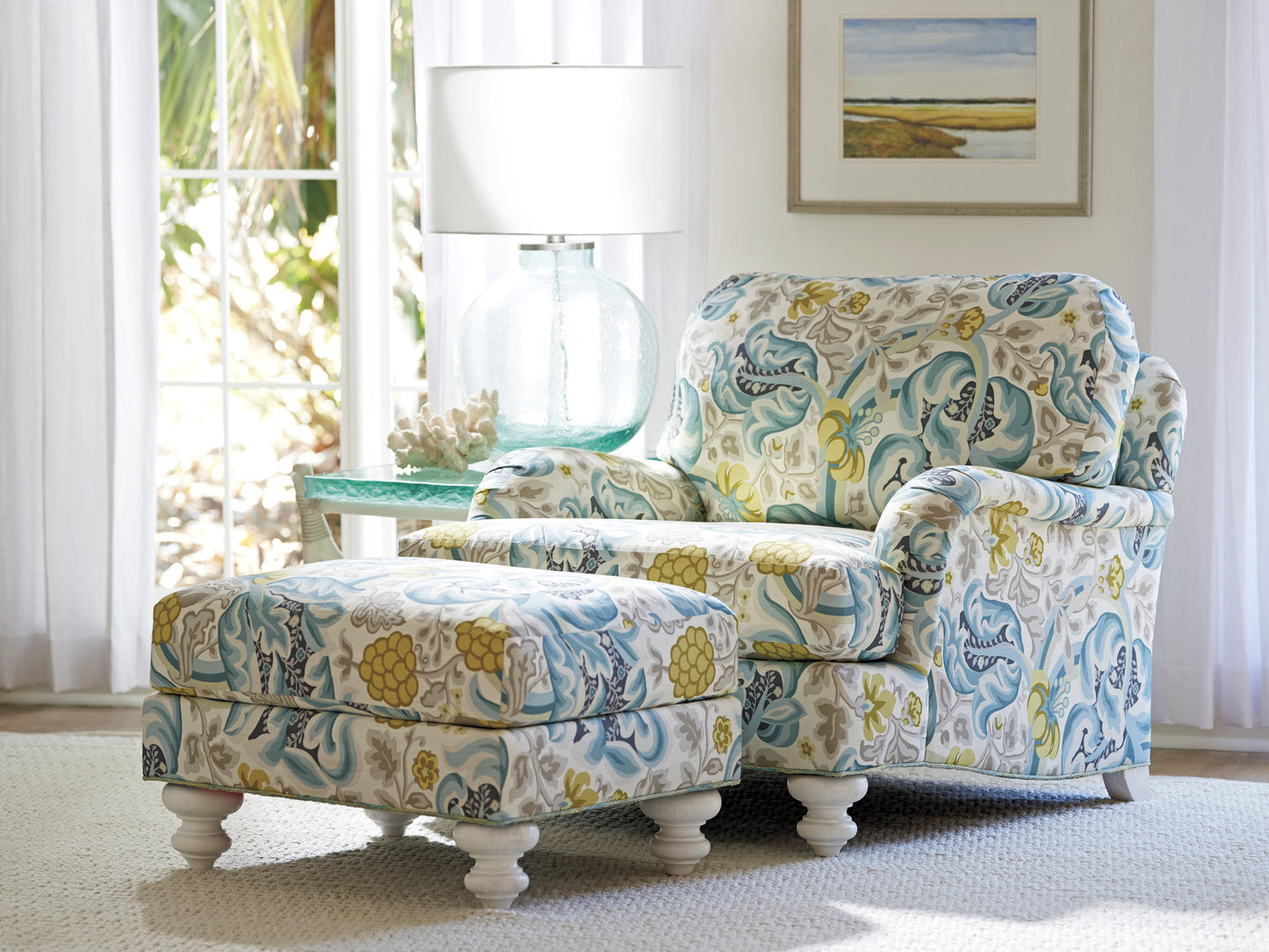 Ocean Breeze Gilmore Ottoman By Tommy Bahama