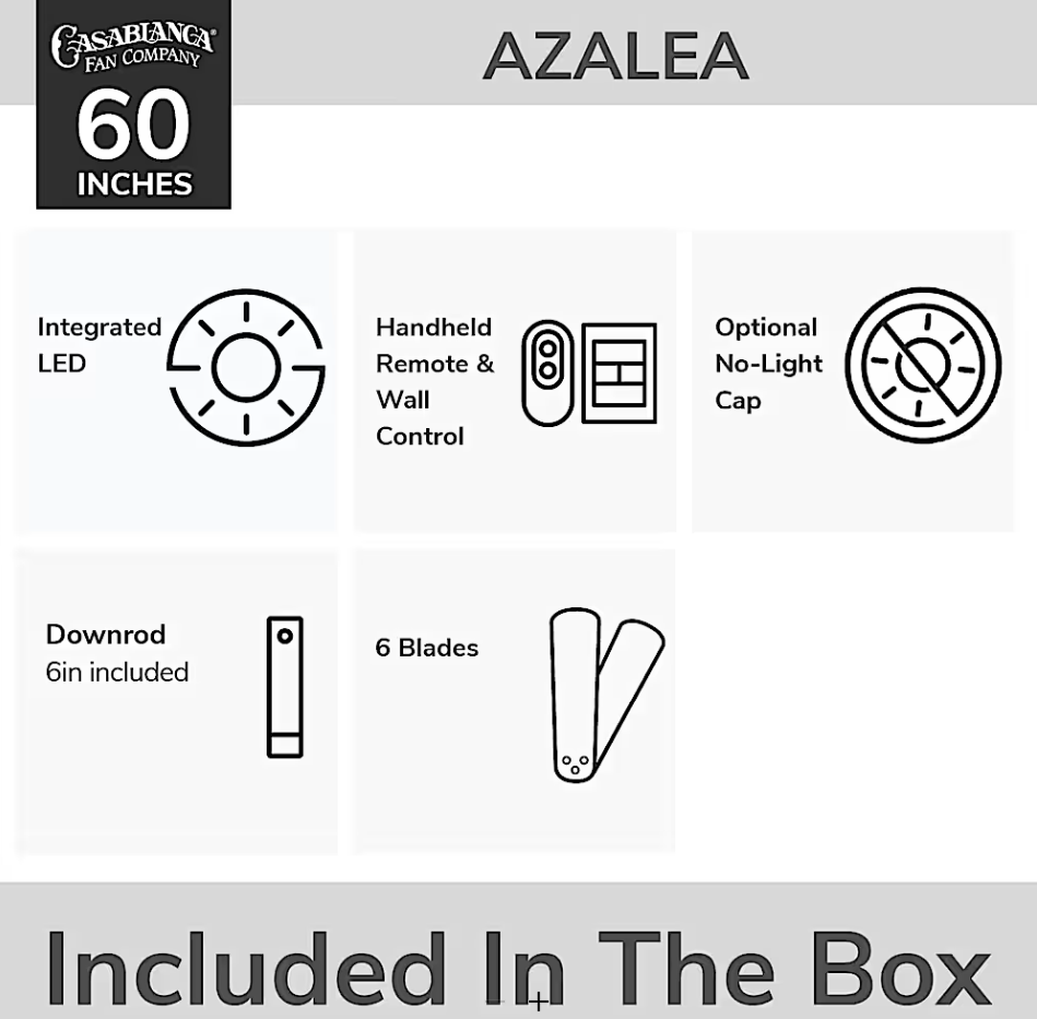 Hunter Casablanca Azalea Outdoor ENERGY STAR FC with LED Light 60"