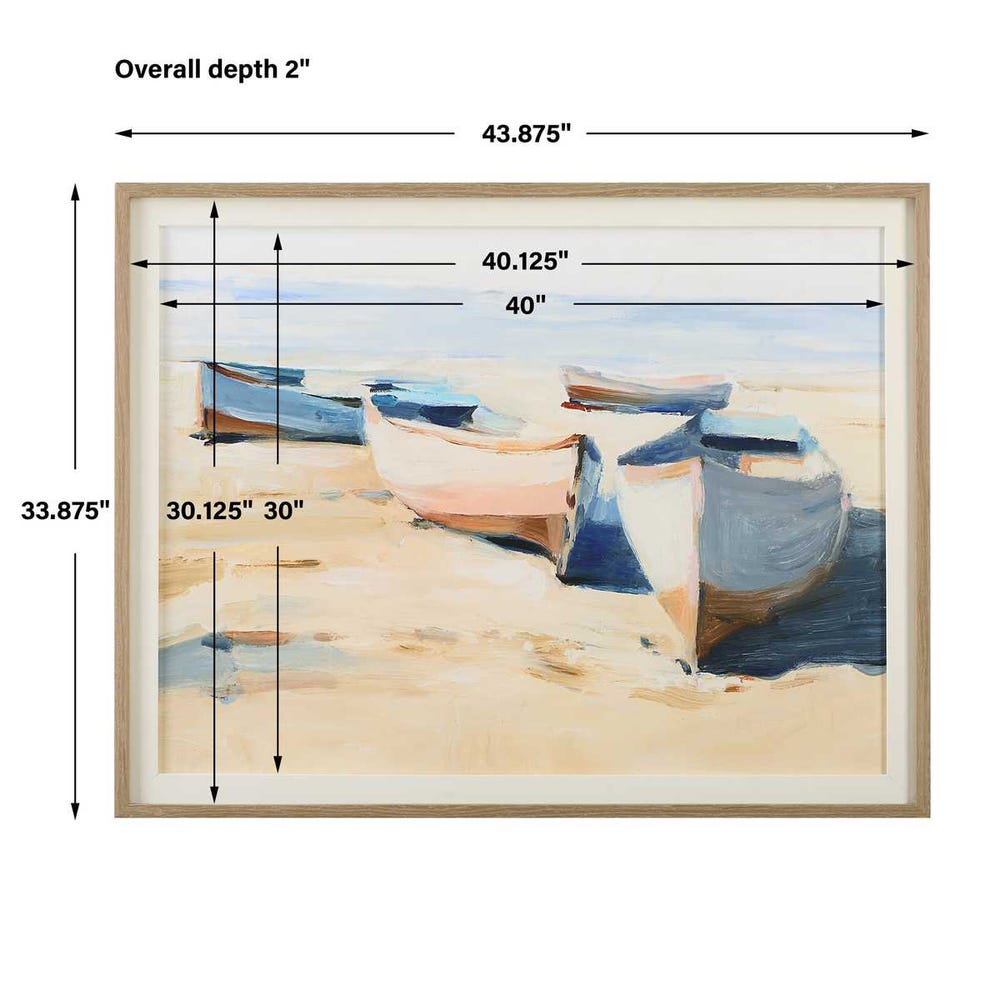 Beached Boats Framed Prints