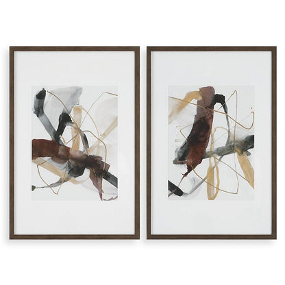 Burgundy Interjection Framed Prints, Set of 2