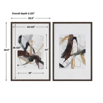 Burgundy Interjection Framed Prints, Set of 2