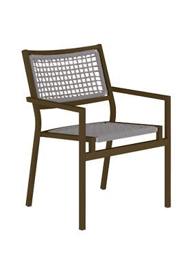 Cabana Club Gray Rope, Stacking, Dining Chair