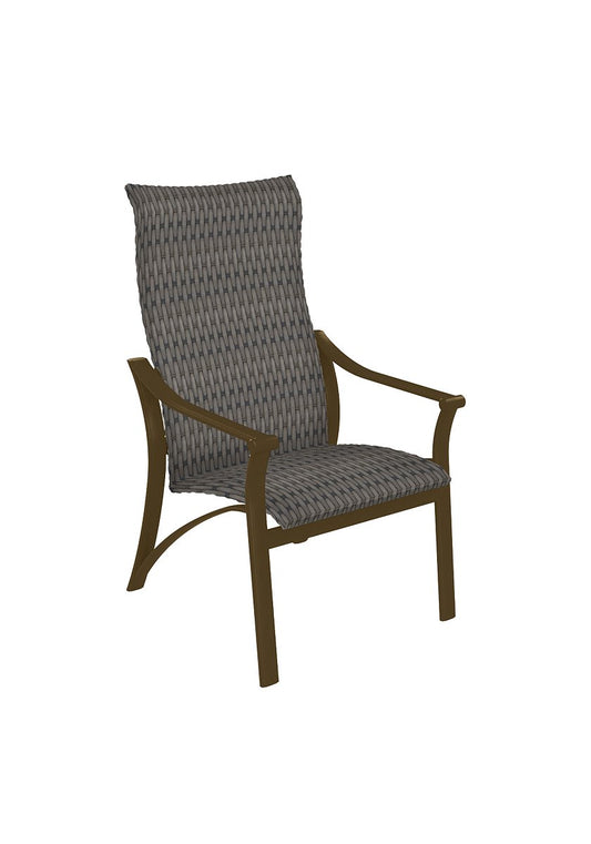 Corsica Weathered Gray Weave Woven High Back Dining Chair