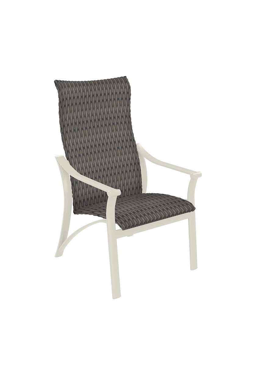 Corsica Weathered Gray Weave Woven High Back Dining Chair