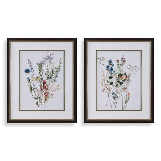 Delicate Flowers Framed Prints, Set of 2
