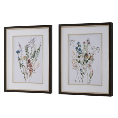 Delicate Flowers Framed Prints, Set of 2