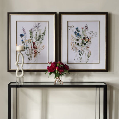 Delicate Flowers Framed Prints, Set of 2