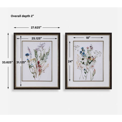 Delicate Flowers Framed Prints, Set of 2