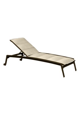 Elance Padded Sling Chaise Lounge with Wheels