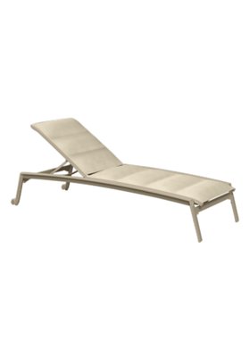Elance Padded Sling Chaise Lounge with Wheels