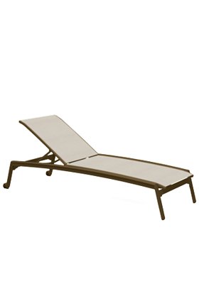 Elance Relaxed Sling Chaise Lounge with Wheels