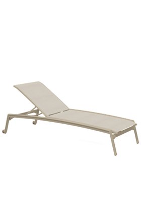 Elance Relaxed Sling Chaise Lounge with Wheels