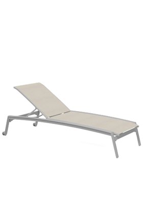 Elance Relaxed Sling Chaise Lounge with Wheels