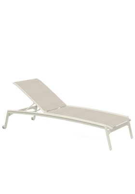 Elance Relaxed Sling Chaise Lounge with Wheels