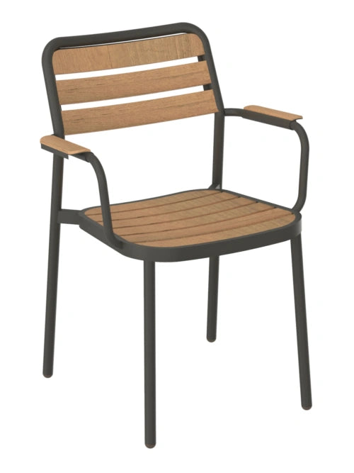 FLS Oval Dining Armchair - Teak ALT