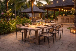 FLS Oval Dining Armchair - Teak ALT