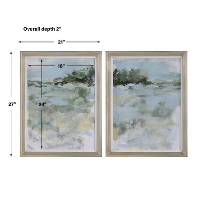 Far Awar View Framed Prints, Set of 2