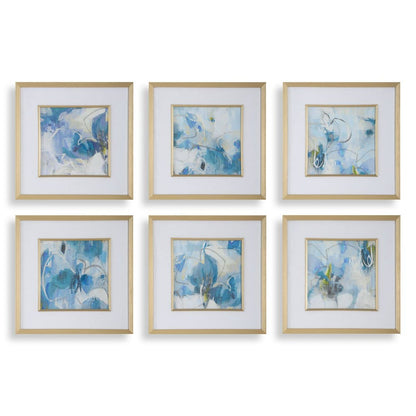 Fresh Start Framed Prints, Blue, Set of 6