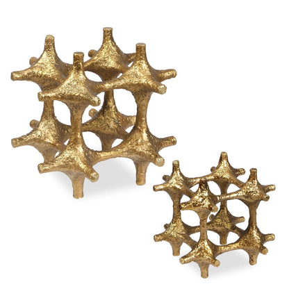 Gilded Connection Sculptures, Set of 2