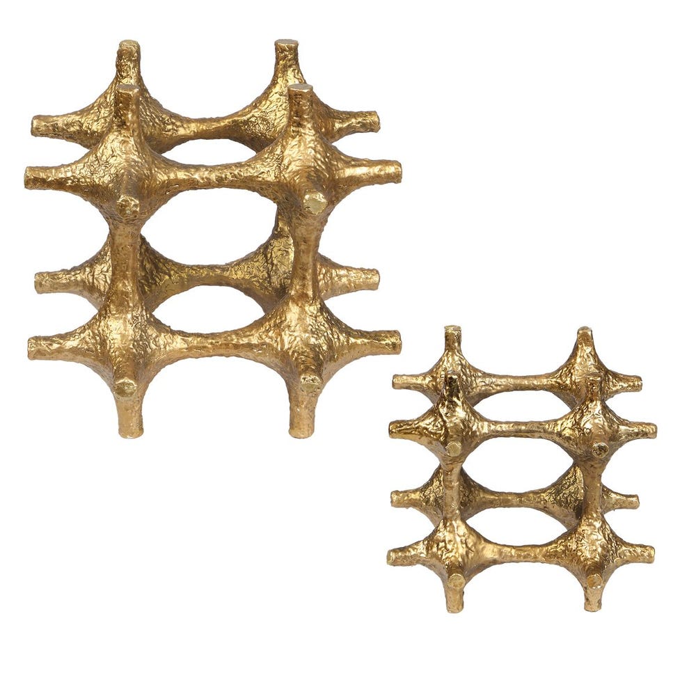 Gilded Connection Sculptures, Set of 2