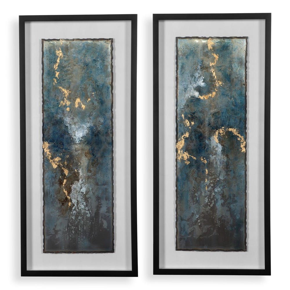 Glimmering Agate Framed Prints, Set of 2