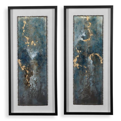 Glimmering Agate Framed Prints, Set of 2