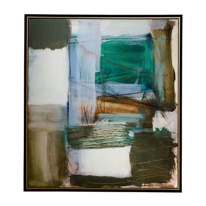 Green Fields Framed Canvas