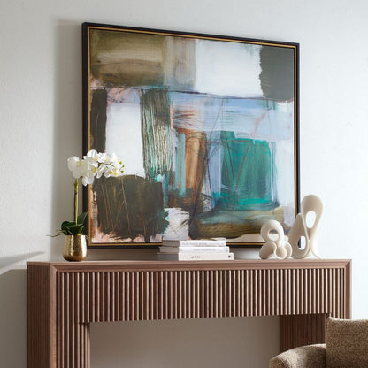 Green Fields Framed Canvas