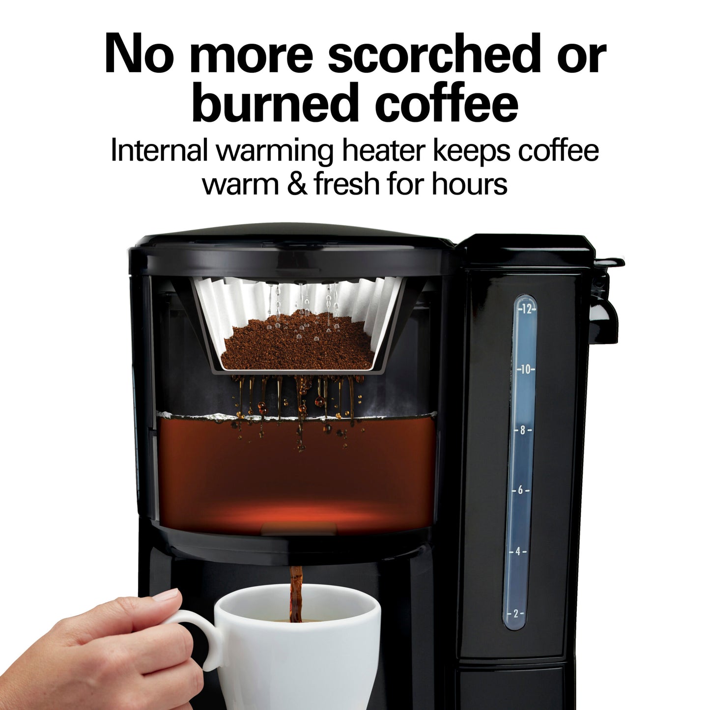 Hamilton Beach 12 Cup Dispensing Coffee Maker, Black/Silver