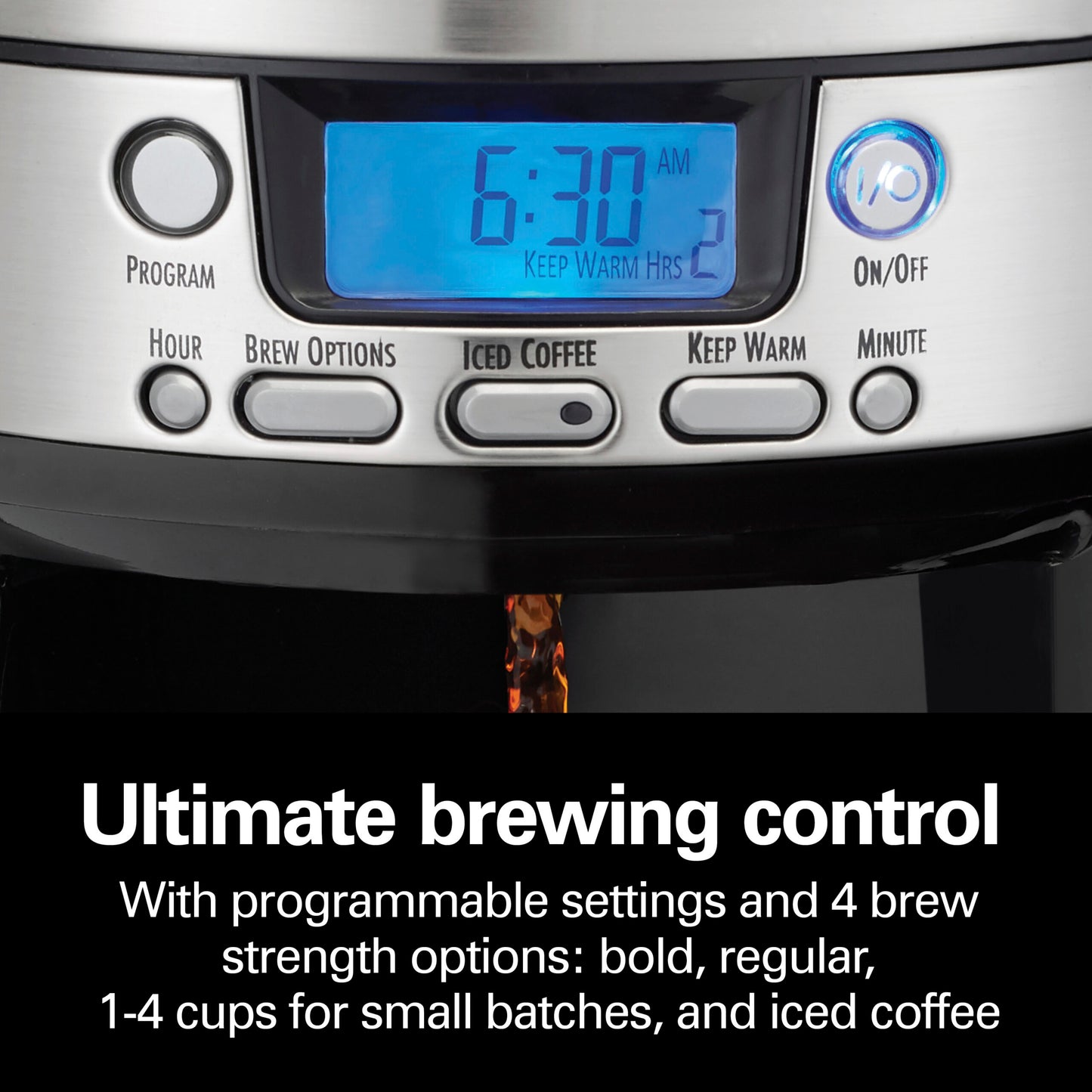 Hamilton Beach 12 Cup Dispensing Coffee Maker, Black/Silver