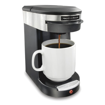 Hamilton Deluxe 1 Cup Coffee Maker - Black/Stainless Steel
