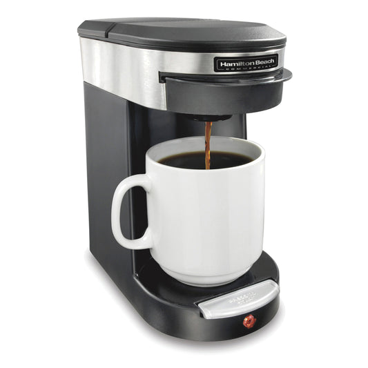 Hamilton Deluxe 1 Cup Coffee Maker - Black/Stainless Steel