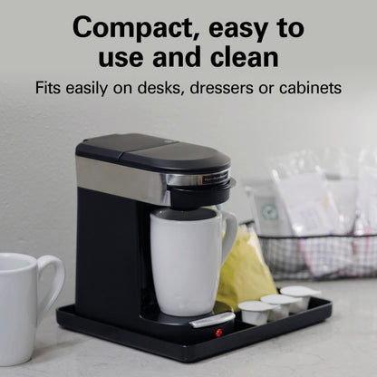 Hamilton Deluxe 1 Cup Coffee Maker - Black/Stainless Steel