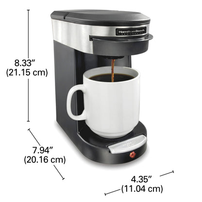 Hamilton Deluxe 1 Cup Coffee Maker - Black/Stainless Steel