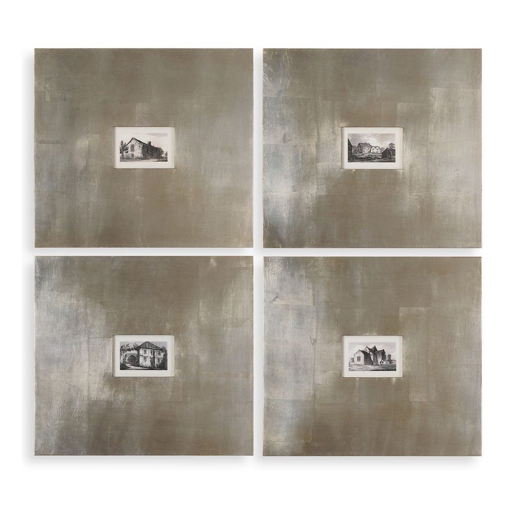 Historical Buildings Framed Prints, Set of 4