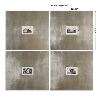 Historical Buildings Framed Prints, Set of 4