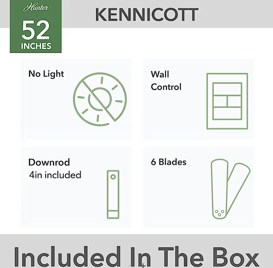 Hunter Casablanca - Kennicott Outdoor 52" - NO LIGHT