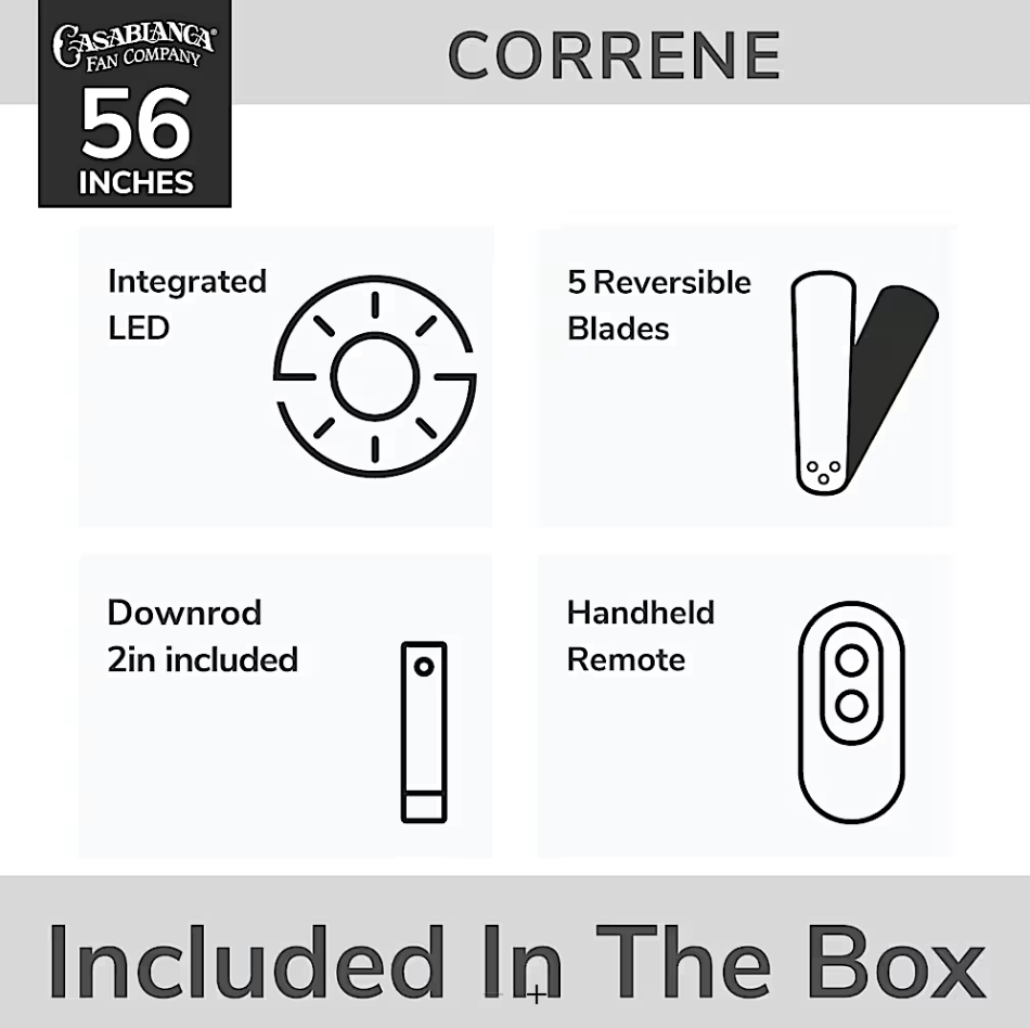 Hunter Casablanca Correne with LED Light 56"