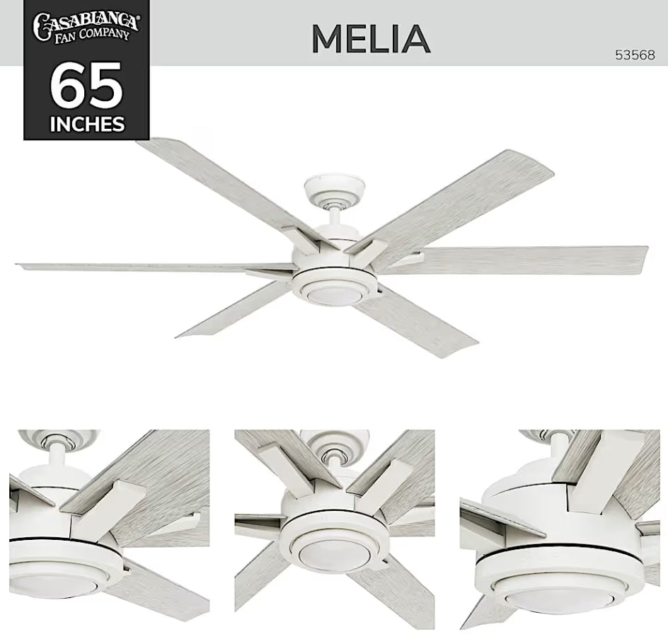 Hunter Casablanca Melia Outdoor ENERGY STAR DC with LED Light 65"