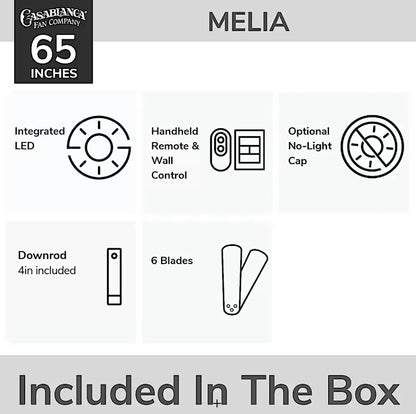 Hunter Casablanca Melia Outdoor ENERGY STAR DC with LED Light 65"