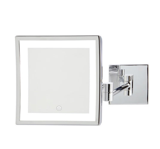 Jerdon Style 8" x 8" 5X LED Lighted Mirror, Direct Wire