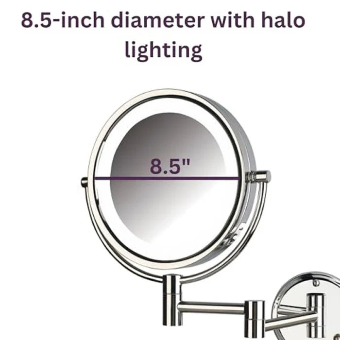 Jerdon Style 8.5" 8X-1X Wall Mounted LED Lighted Mirror