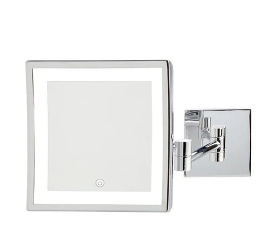 Jerdon Style 8" x 8" 5X LED Lighted Mirror, Direct Wire