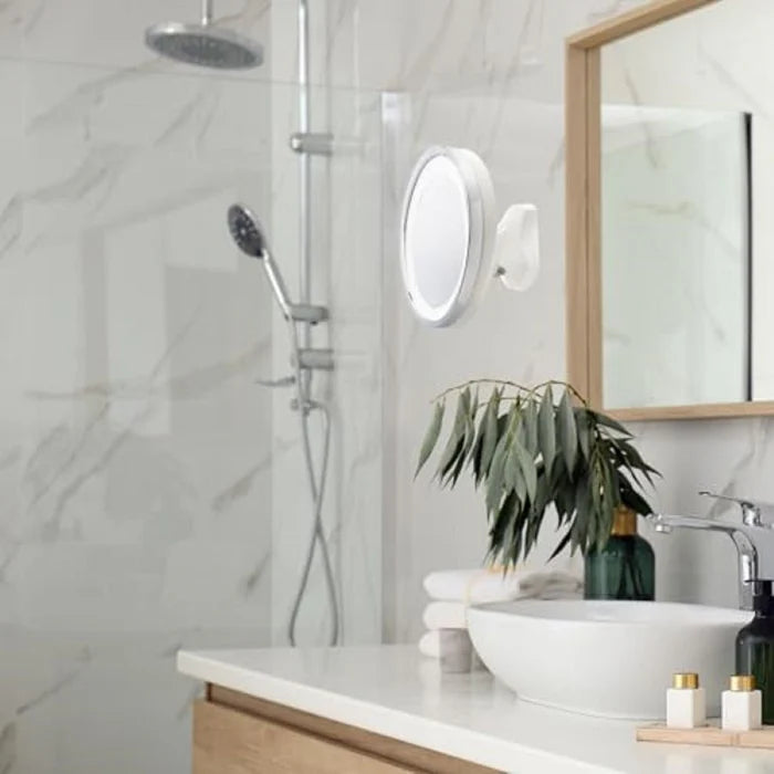 Jerdon Style 9.75" 5X LED Lighted Wall Mirror, Direct Wire