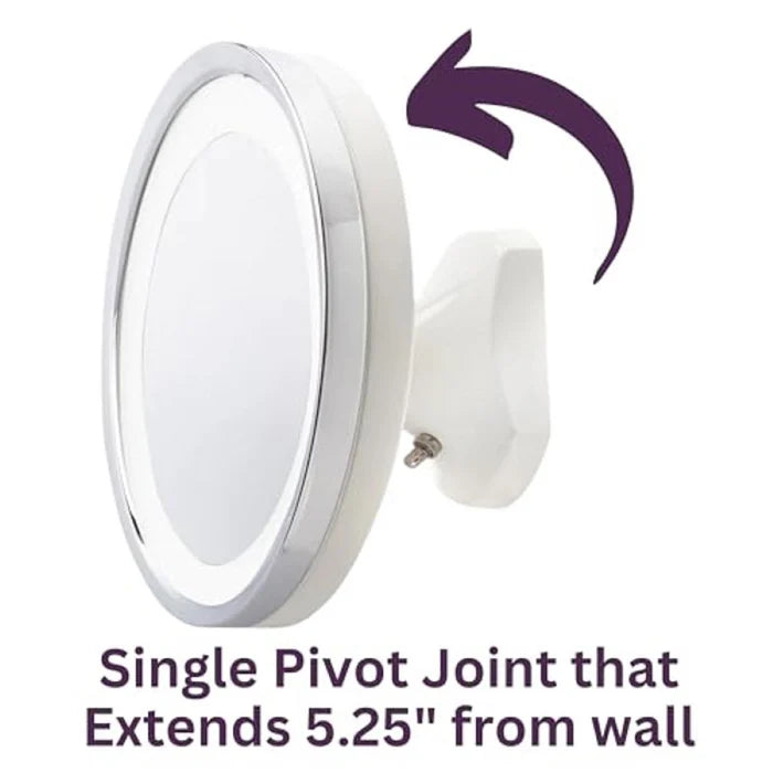 Jerdon Style 9.75" 5X LED Lighted Wall Mirror, Direct Wire