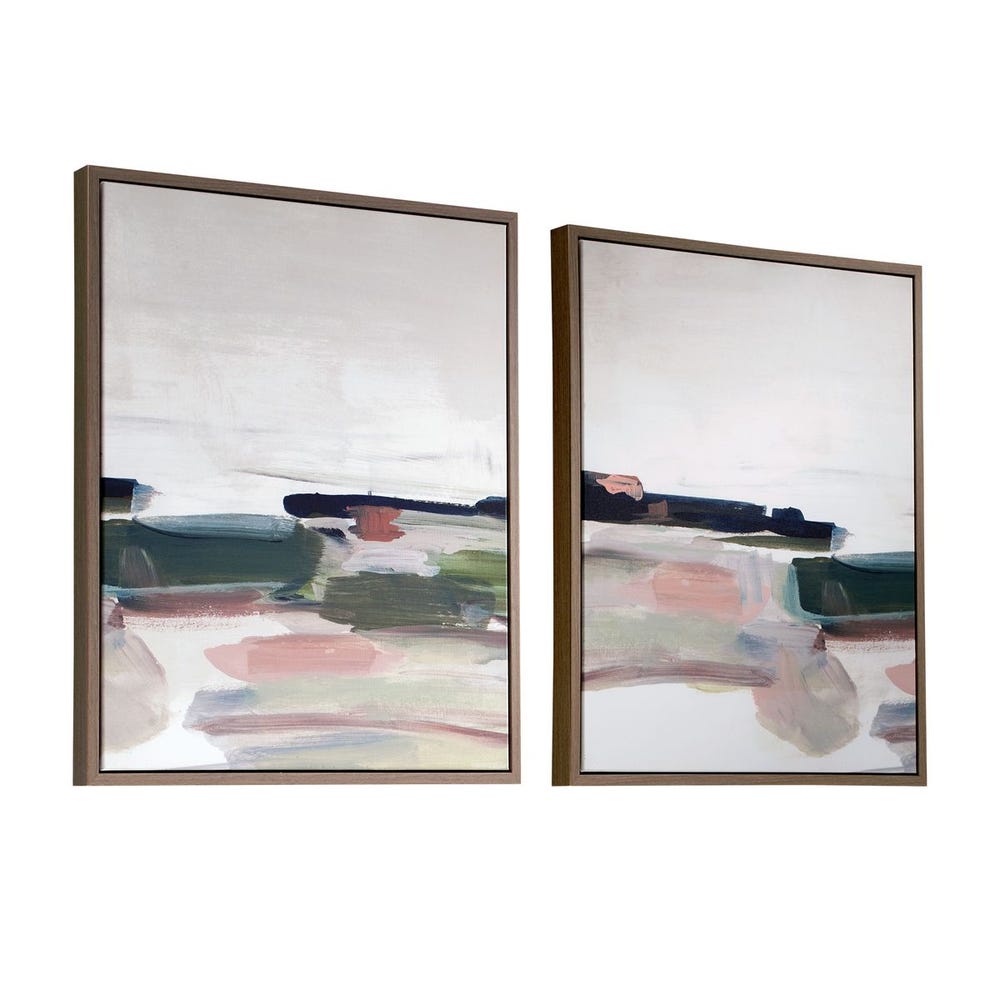 Just Peaking Framed Canvases, Set of 2