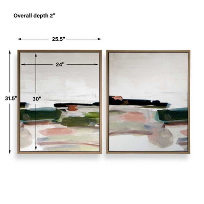 Just Peaking Framed Canvases, Set of 2