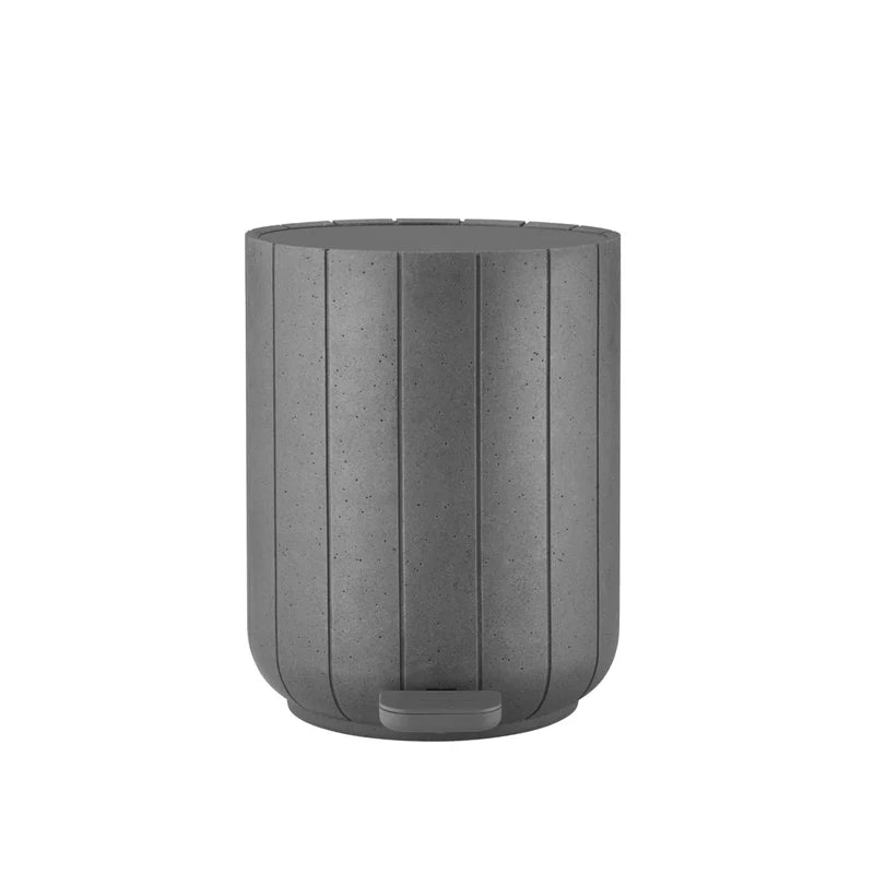 KUA Bathroom Soft-Close Step Trash Can - 0.8 Gallon Recycled Polyresin - Modern Organic
