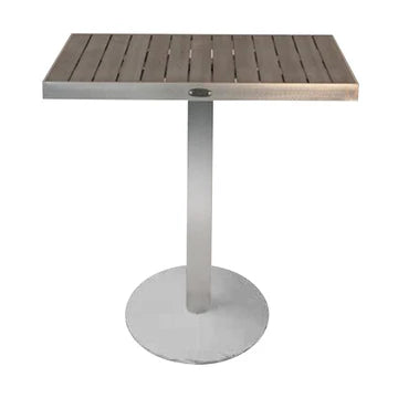Kannoa Silicia Round Pedestal Table with Square Top and Alumawood 29.25"